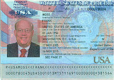 Copy of US passport