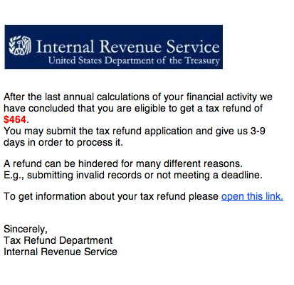 IRS refund scam