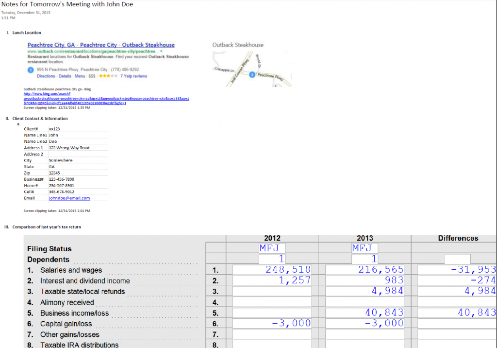 OneNote map use