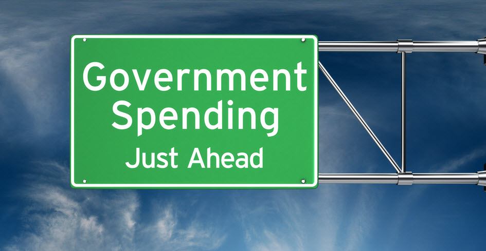 Road sign for government spending