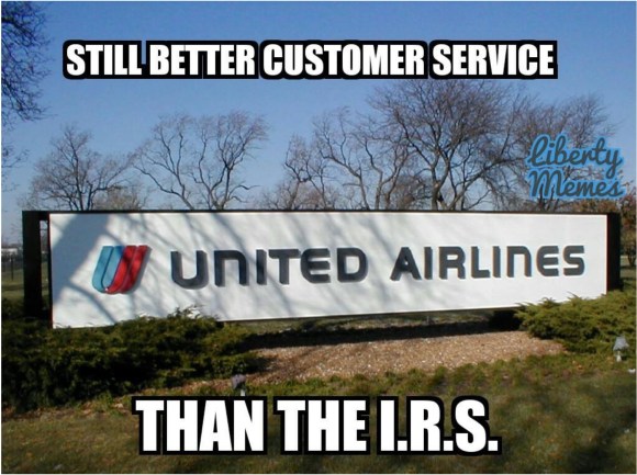 United Airlines has better service than IRS