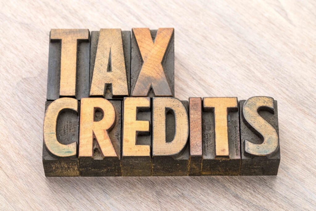 picture of tax credit words